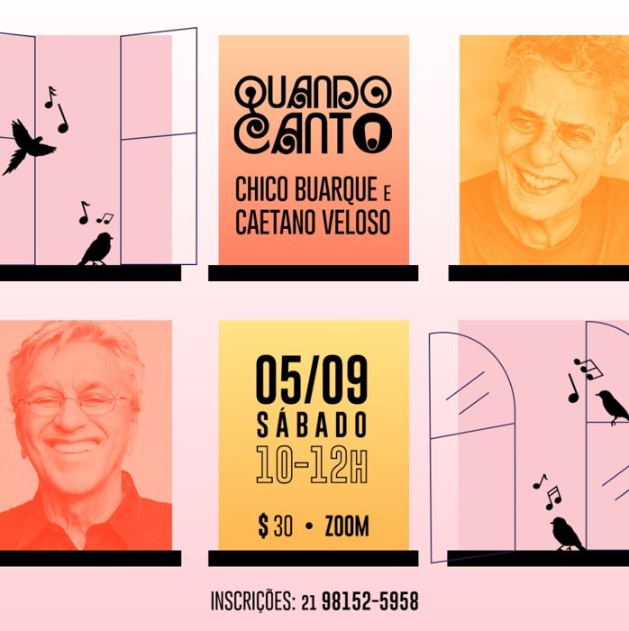 Arte do encontro Chico Buarque e Caetano Veloso
